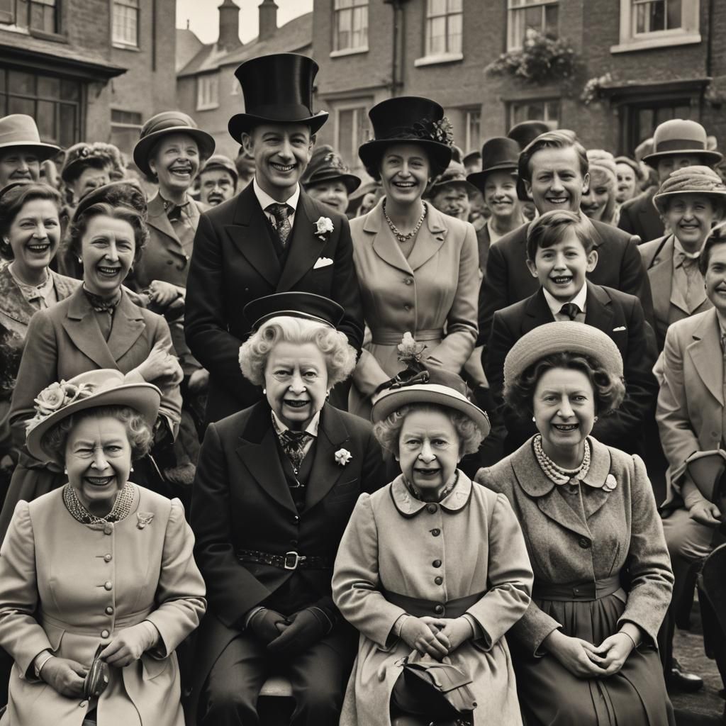 Goofy Royal Family in Funny Victorian Style