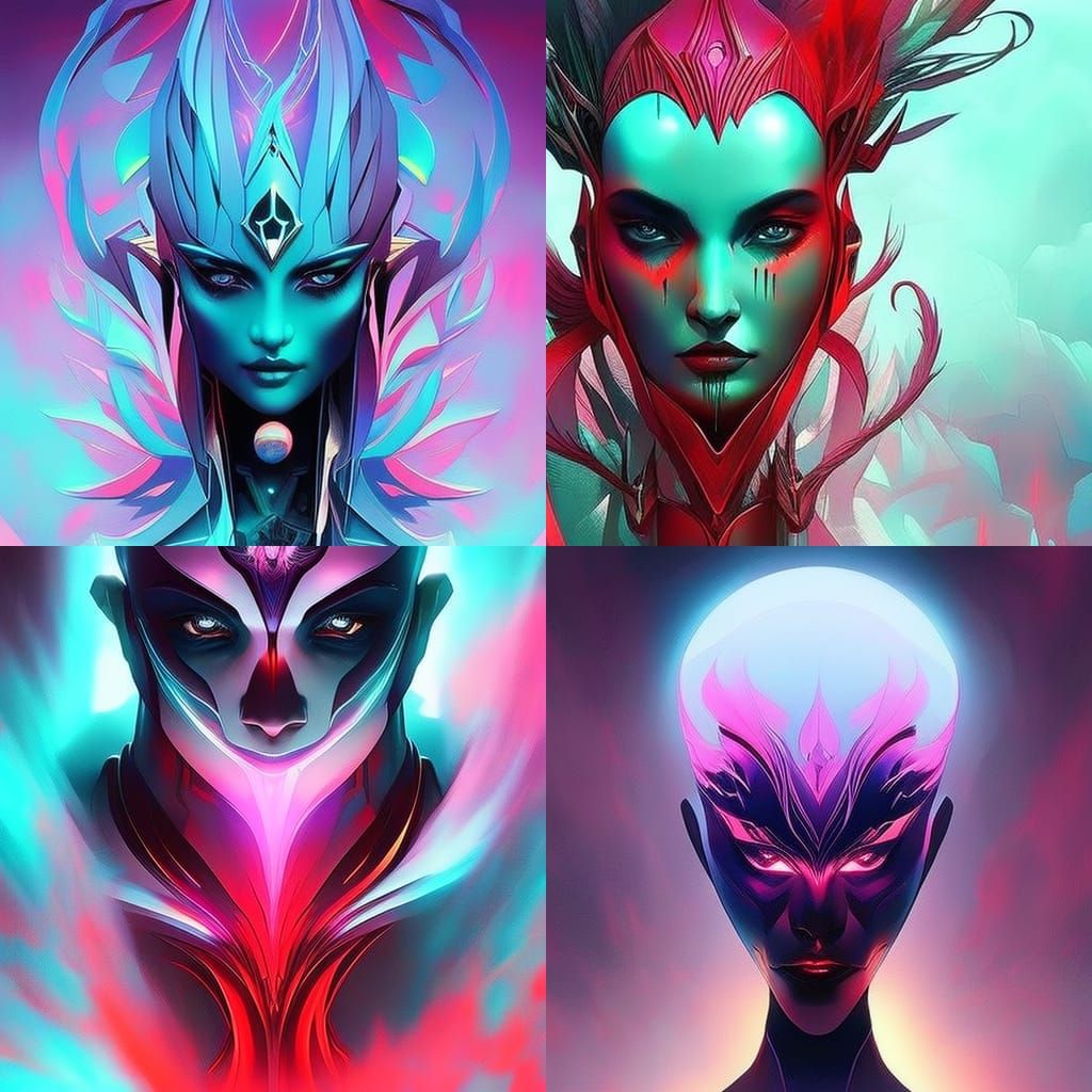 Opalescent Skull: Surreal Digital Rendering