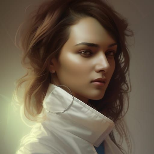 Beautiful Indian Doctor Portrait in Artstation Style