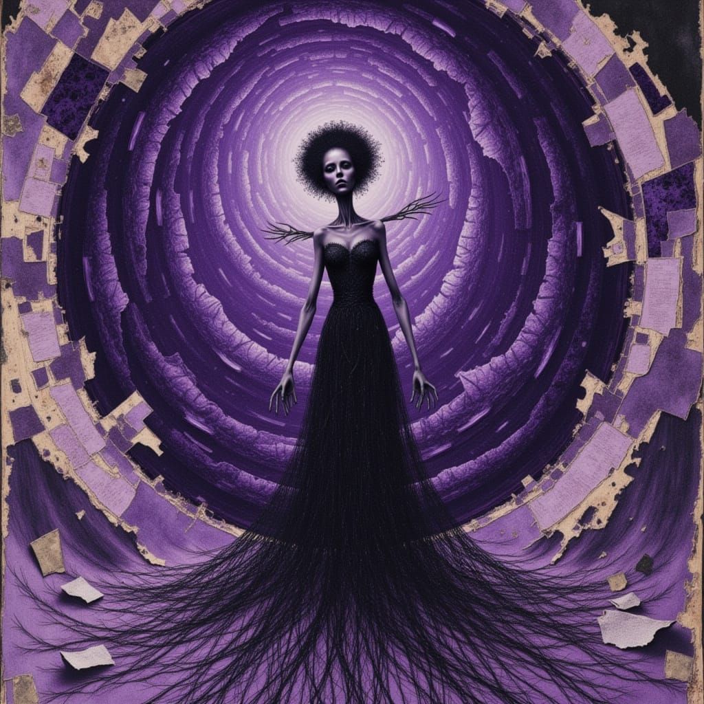 Ethereal Dark Figure in Purple Vortex