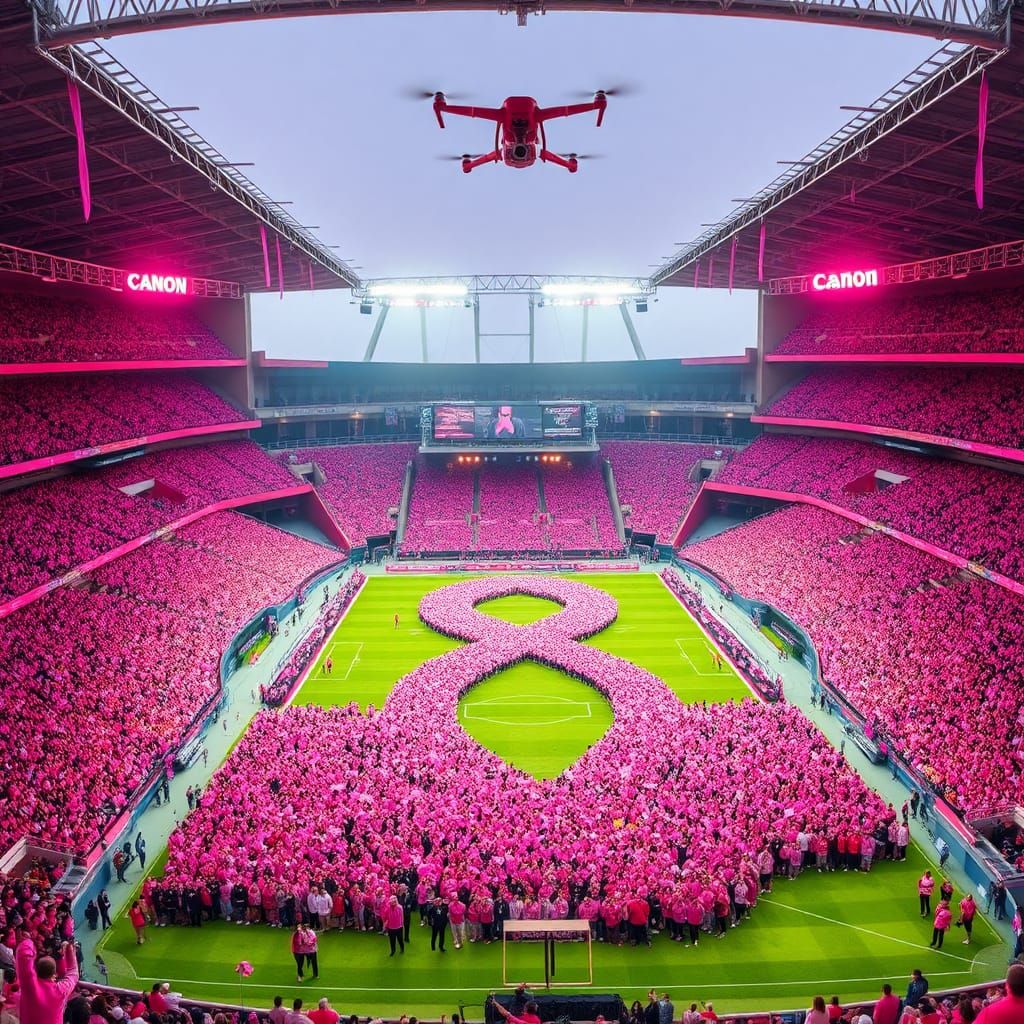 Stadium Awash in Pink Ribbons: Unity and Hope