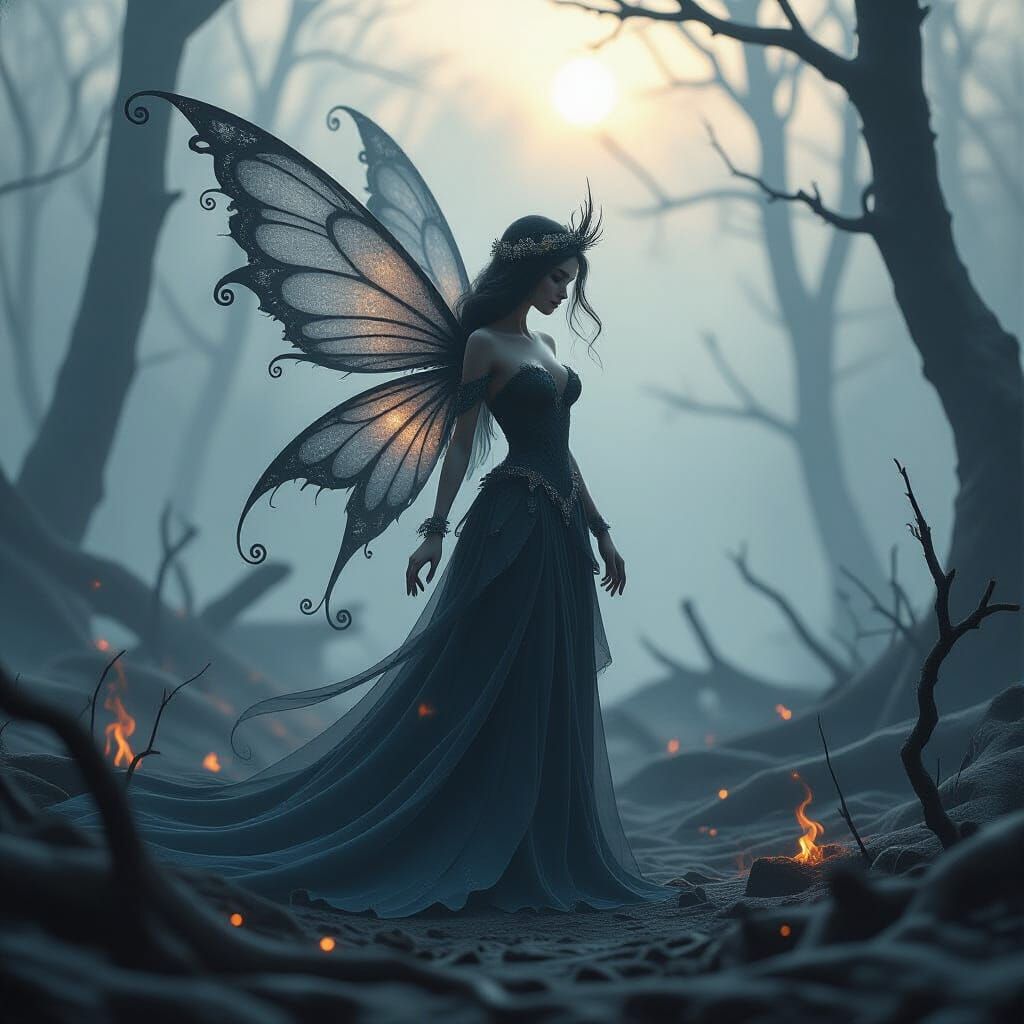 Ethereal Smoke Fairy in Charred Forest