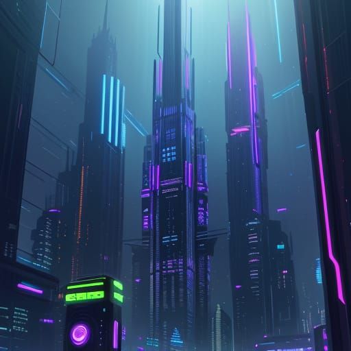 Futuristic Cityscape with Glass Elevator Ascending