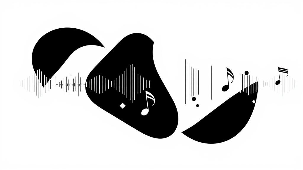 Abstract Black and White Sound Wave Design