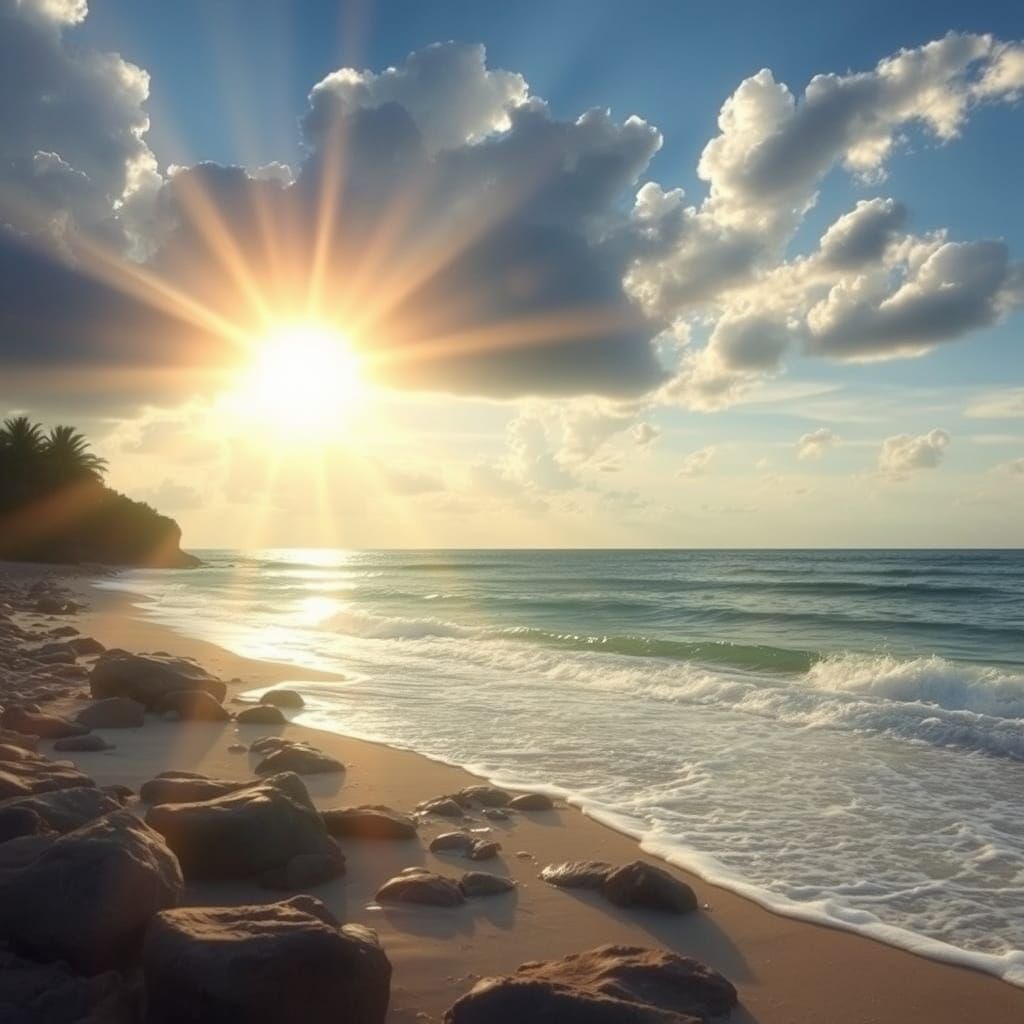 Heavenly Summer Night by the Sea