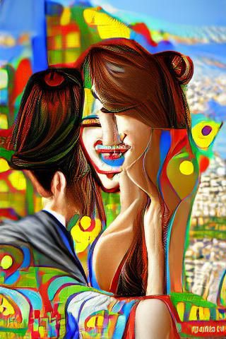 Pop Art Smile: Detailed Painting with Parallax Effect