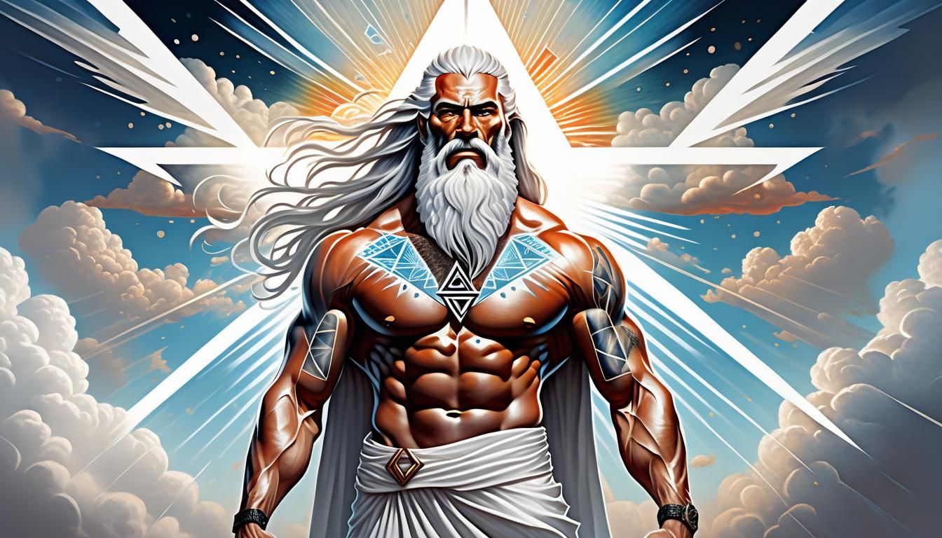 Muscular Man with Tattoo in Hyperrealistic Style