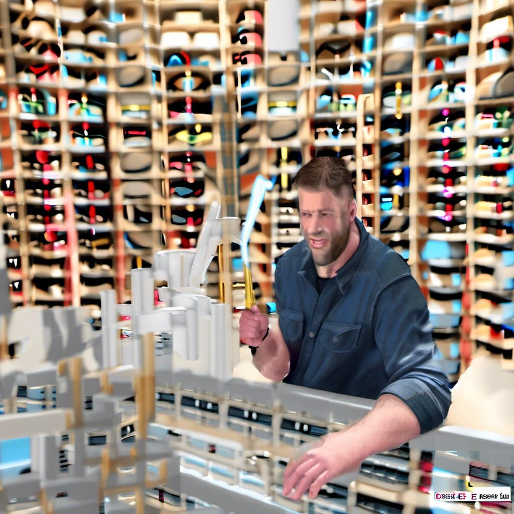 Jewish Man in Forest Reaches to the Sky
