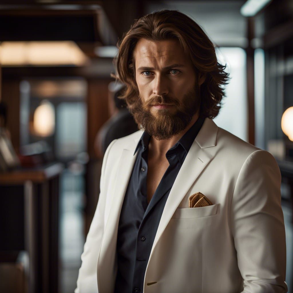 Portrait of a Young Man in White Suit