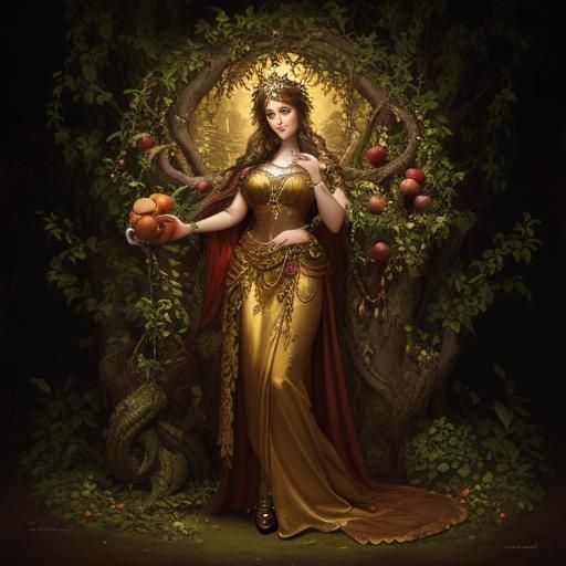 Eve in Paradise: A Baroque Oil Painting