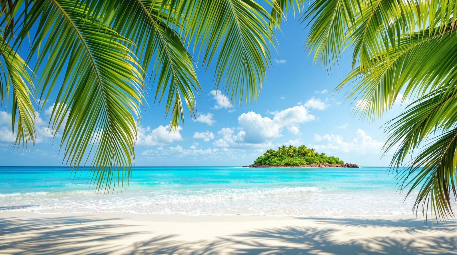 Tropical Beach Paradise: Hyperrealistic Nature Photography