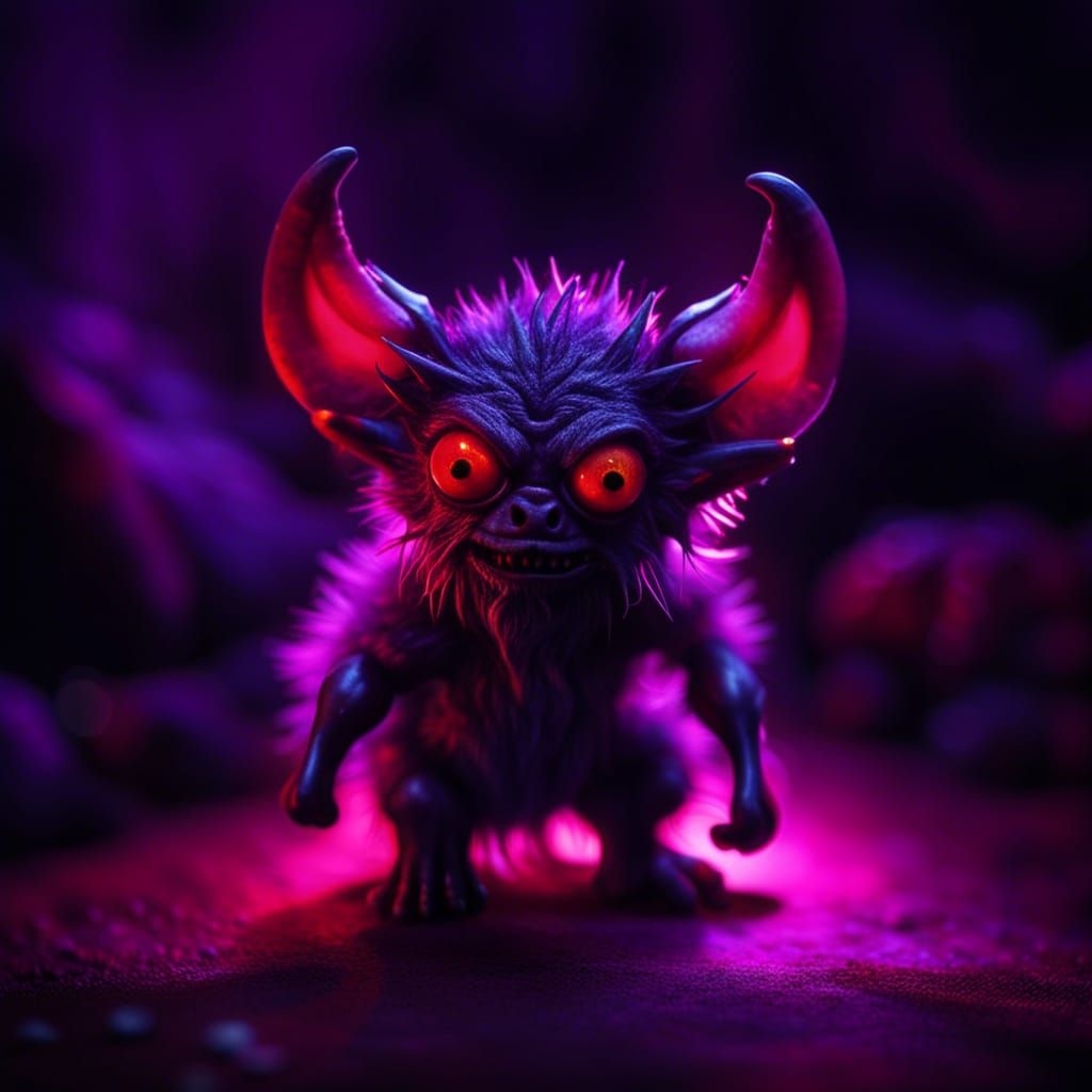 Cute, Evil Micro Demon in Biopunk Style