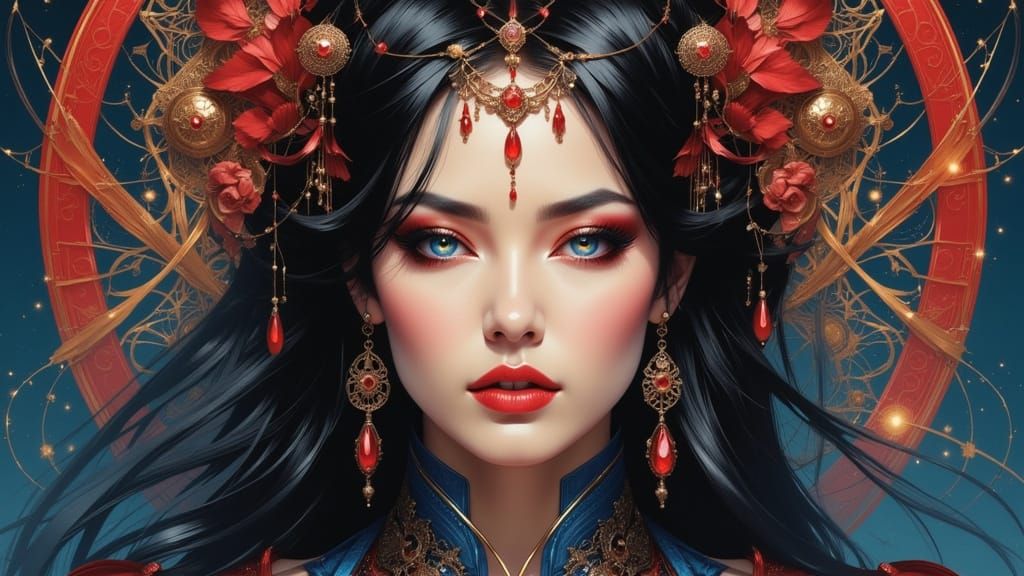 Pleiades Sisters Portrait in Digital Art Style