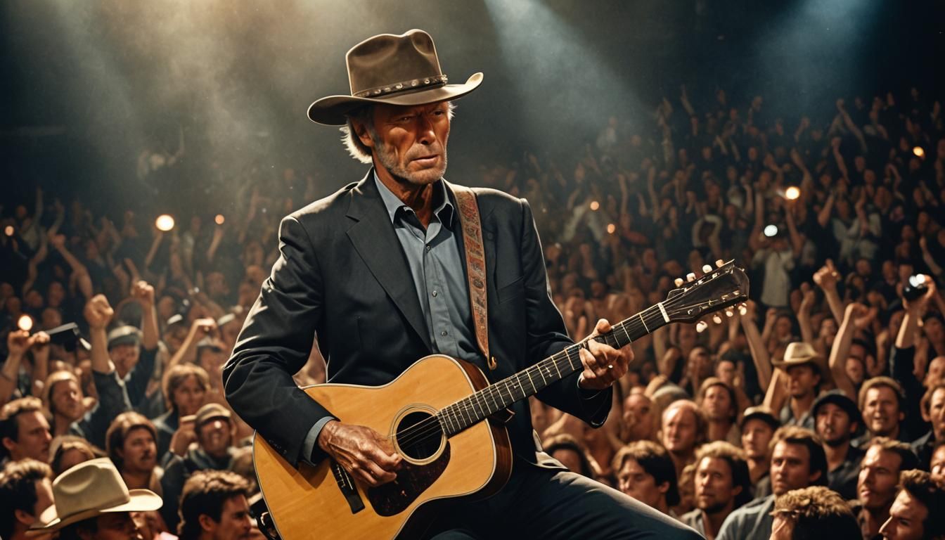 Cowboy Guitarist Concert: Realistic Lighting