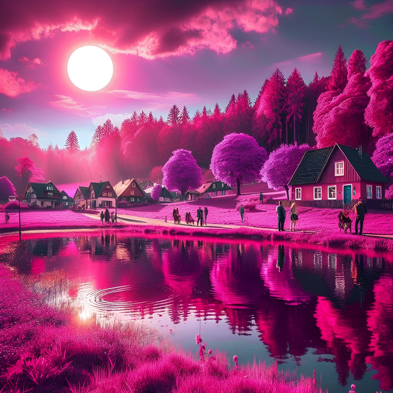 Fuchsia Day: An AI-Generated Dreamscape