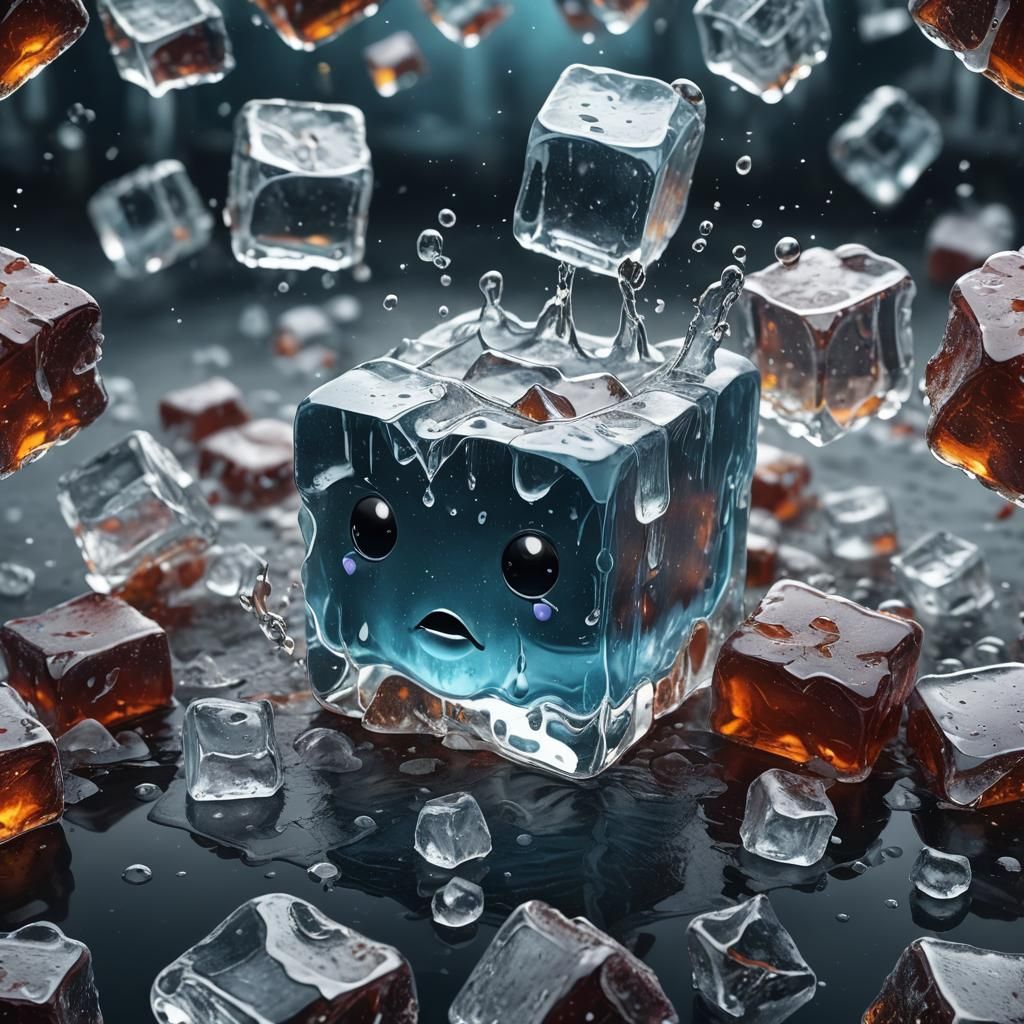 Crying Ice Cube: Detailed Matte Painting