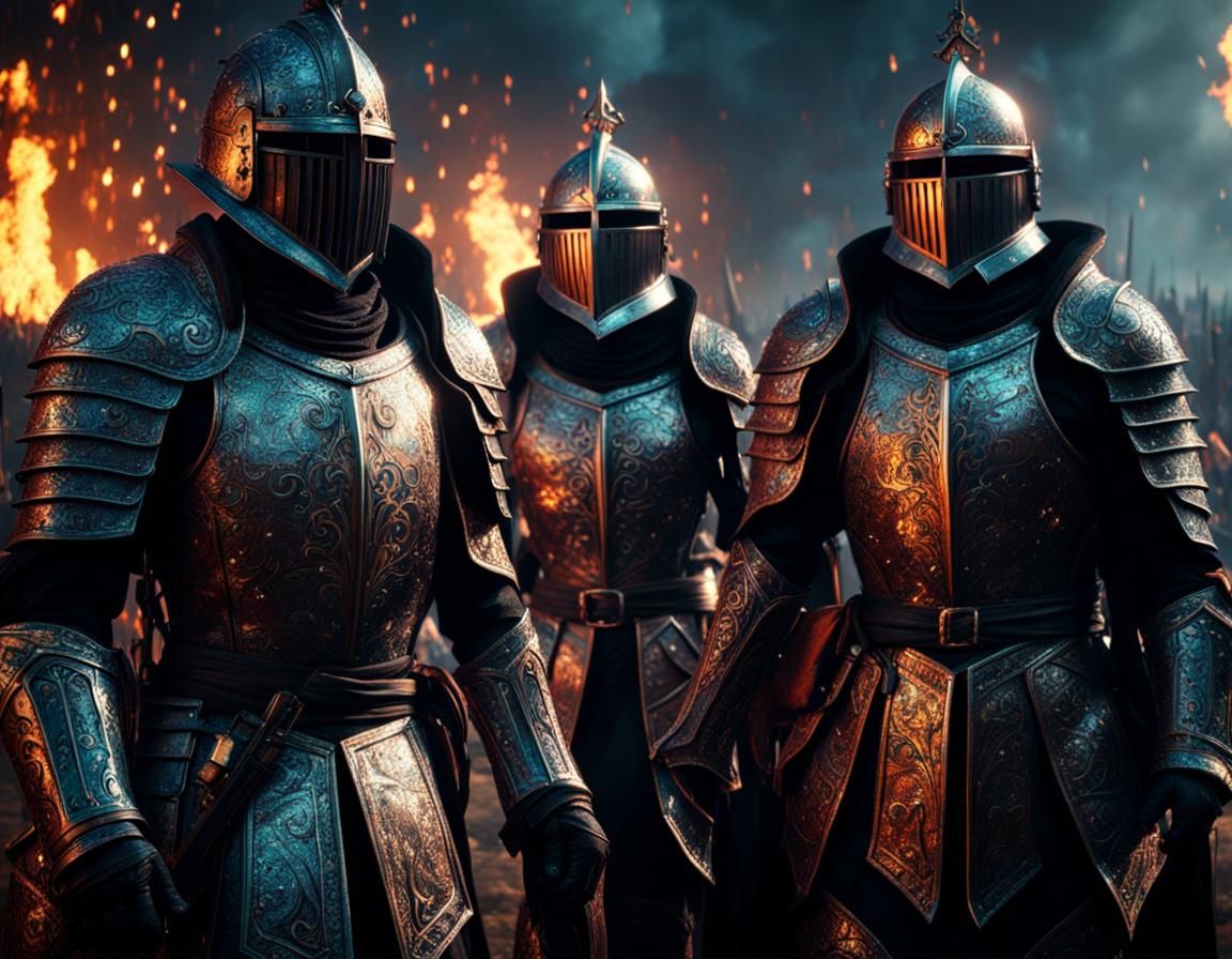 Gothic Knights Clash in Epic Battlefield