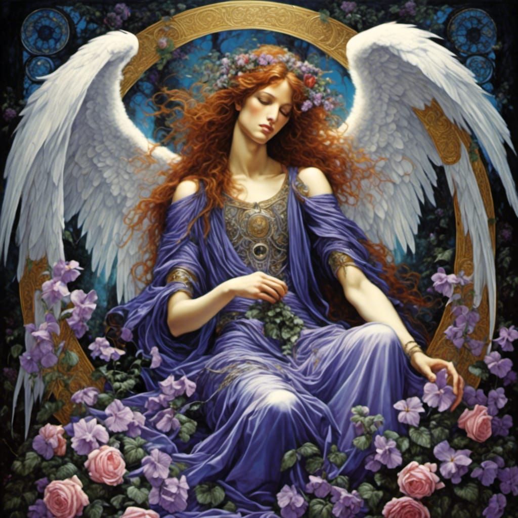 Goddess Beltane: Anime Angel in Botticelli Style