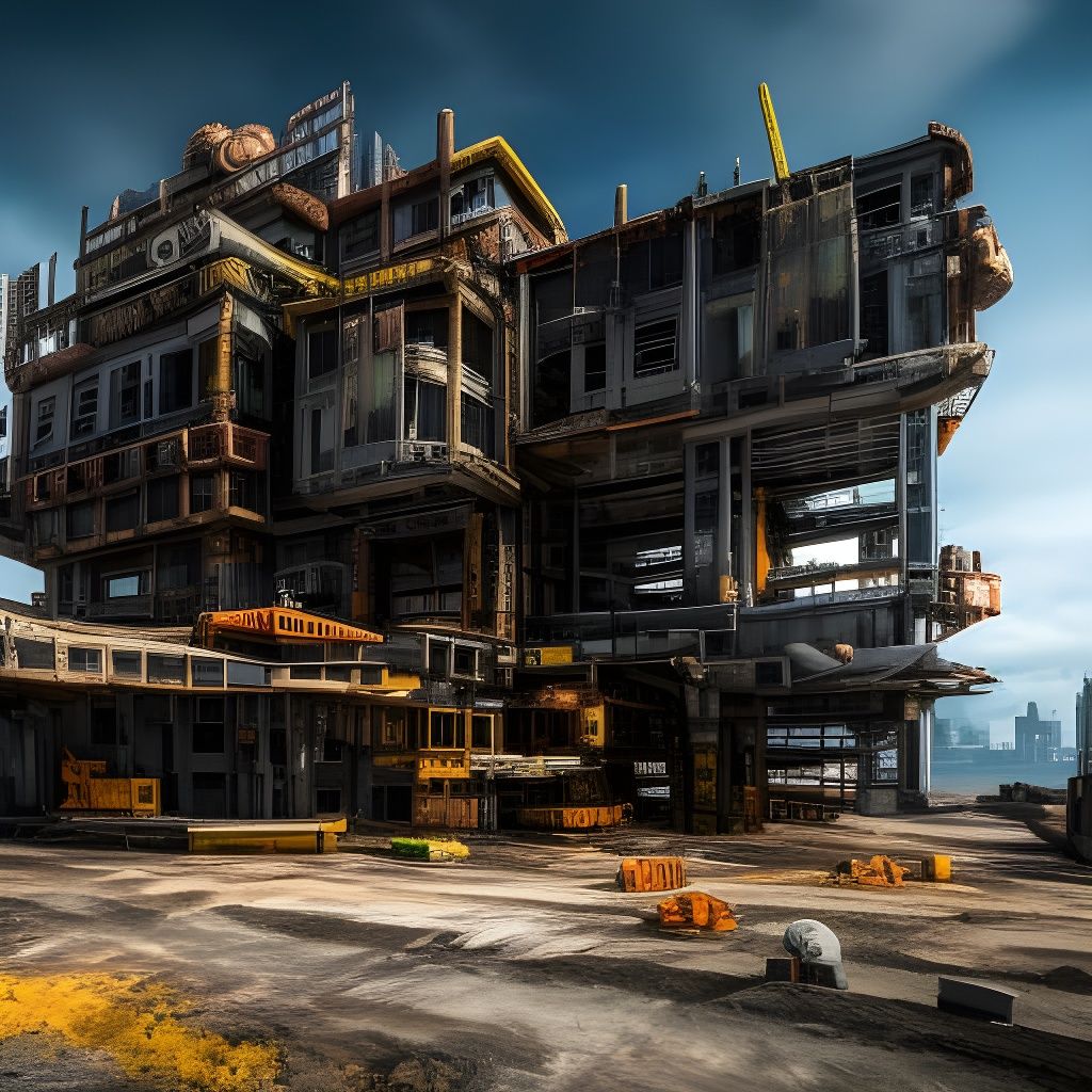 Dystopian Seascape Building in Post-Apocalyptic Art