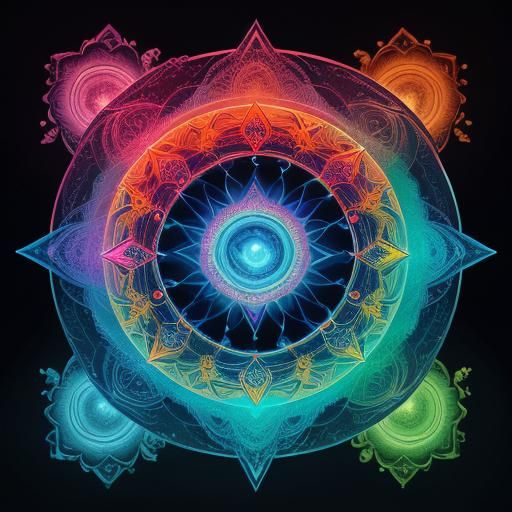 Sacral Chakra: Holographic Astral Cosmic Illustration