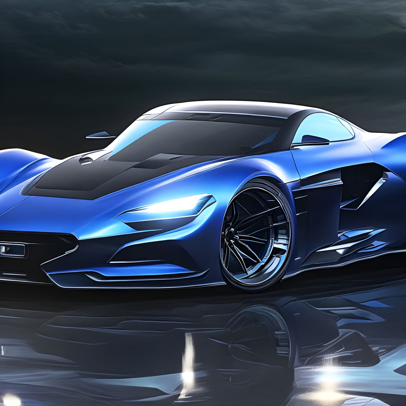 Hyperrealistic Supercar in Sci-Fi Digital Illustration