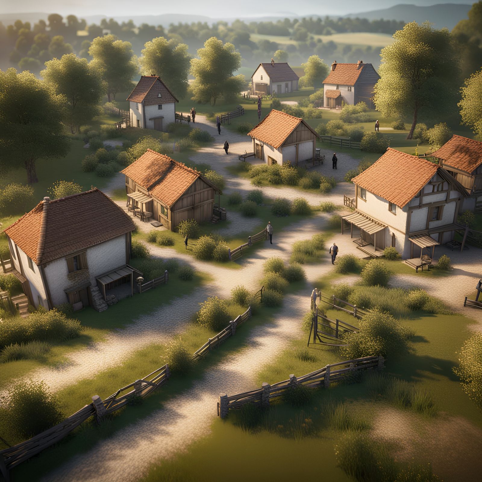 Hyperrealistic Countryside Village Render in Unreal Engine