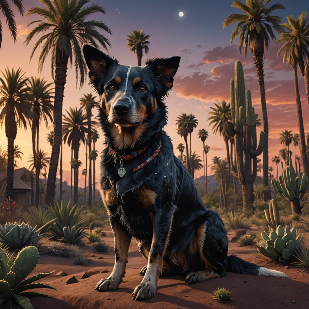 Dog at Dusk: A Matte Painting in Deep Color