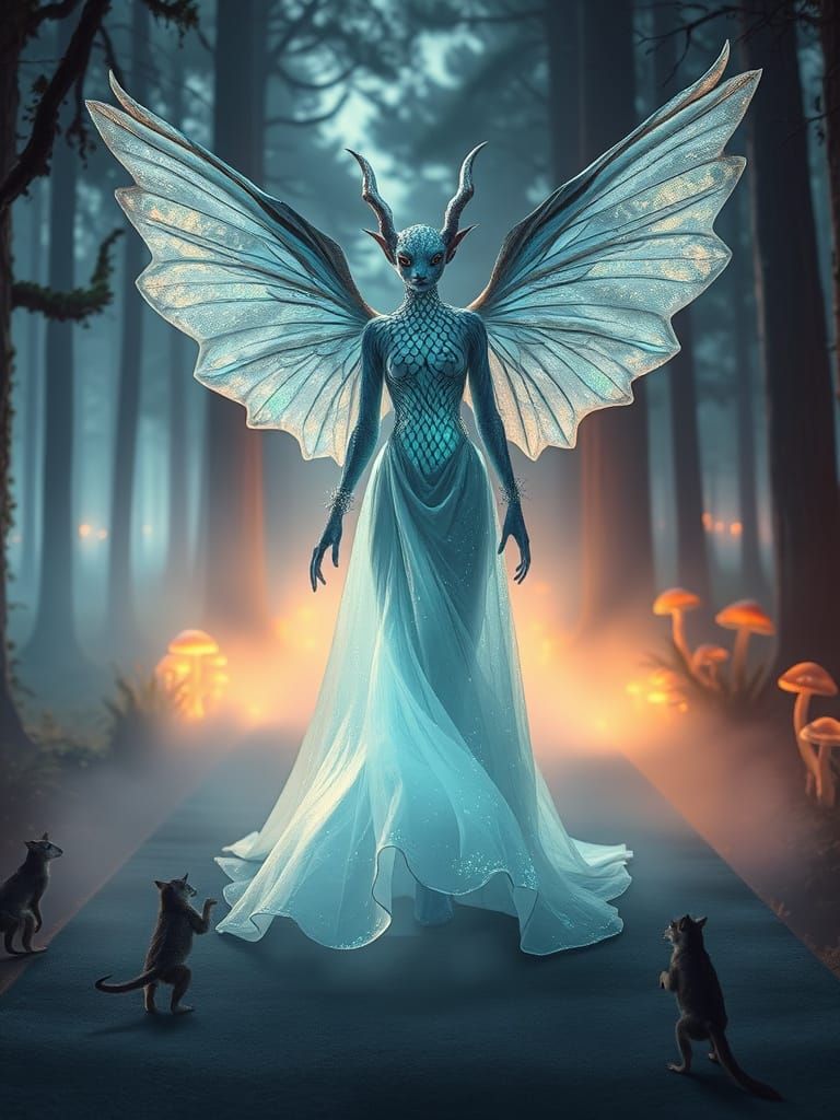 Otherworldly Fashion Model Struts Down Mystical Runway