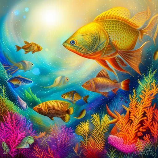 Colorful Fish Under the Sea: Astral Illustration