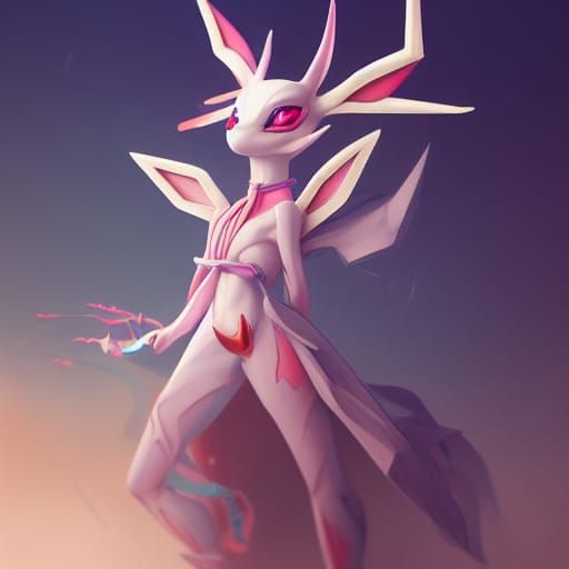 Sylveon Gijinka in Detailed Fantasy Art
