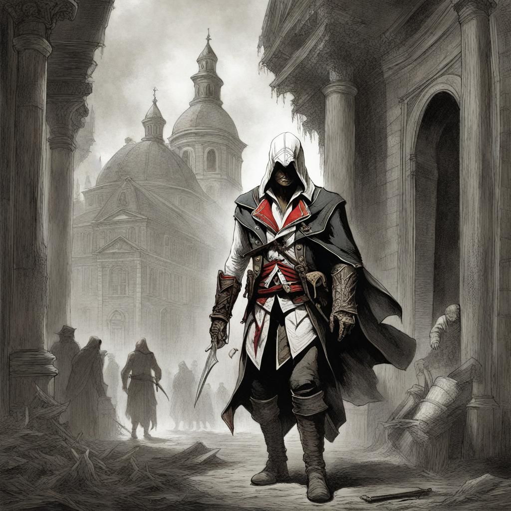 Horror Assassin's Creed in Doré-Rutkowski Style