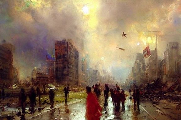 Post-Apocalyptic Souls Ascending to Heaven