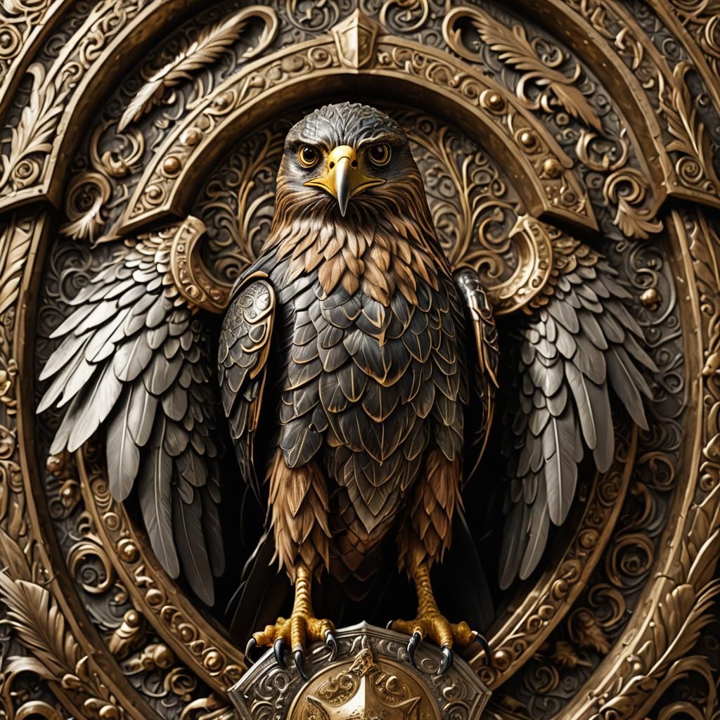 Falcon and Shield in High Fantasy Style