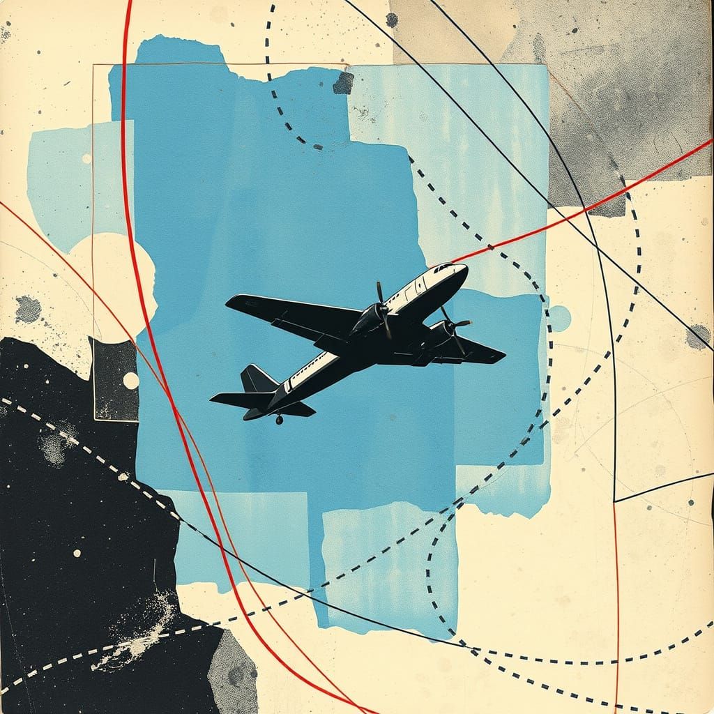 Abstract Aircraft in Moody Dark Colors