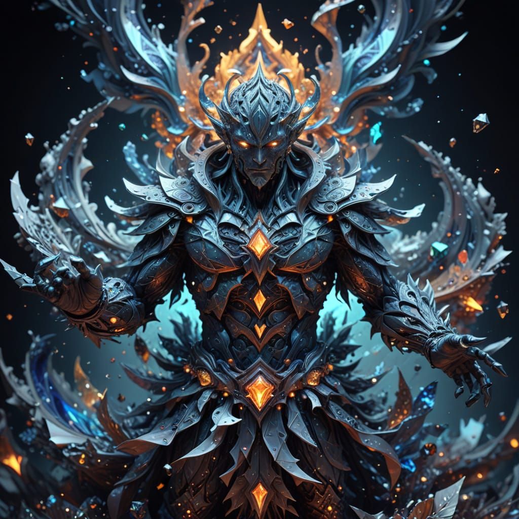 Platinum Gemstone Man: Origami Sci-Fi Art