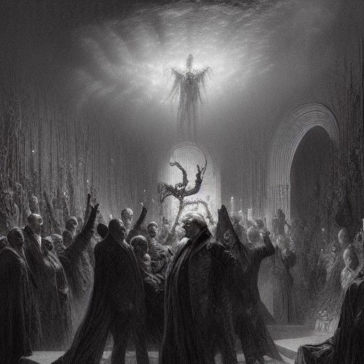 Horrific Donald Trump Portrait in Doré Style