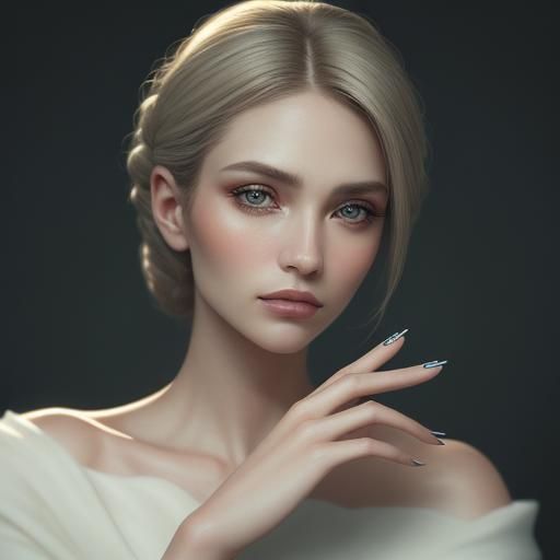 Elegant Hand with Manicured Nails in Soft Focus