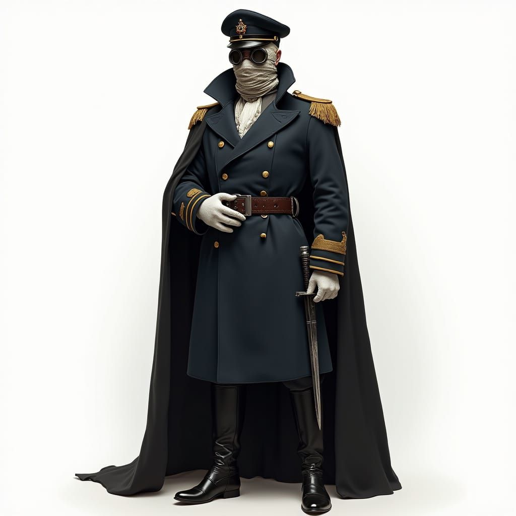 Mysterious Vampire Officer in Haunting WW1 Era Portraiture