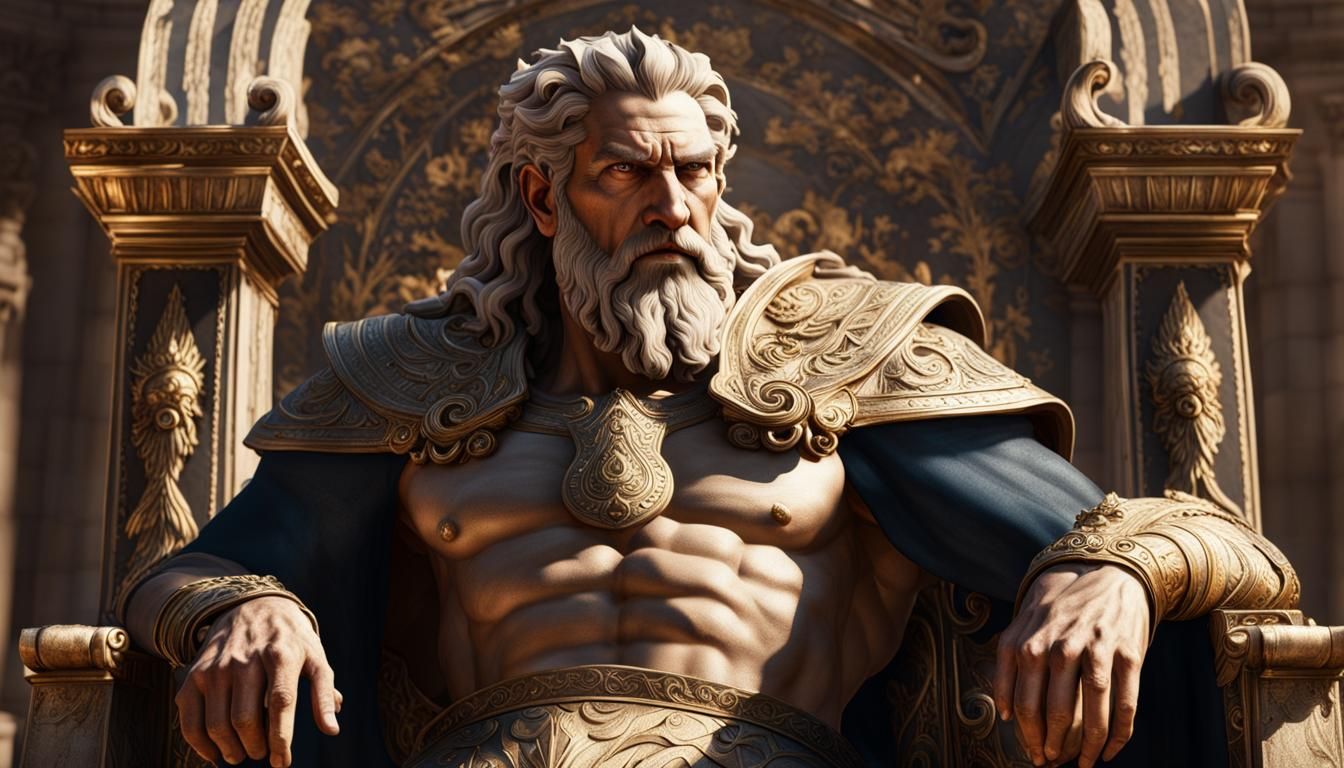 Majestic Zeus Watching Hercules, Unreal Engine Art