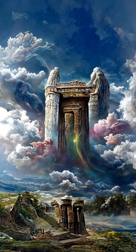 Otherworldly Civilization: A Psychedelic Surrealist Painting