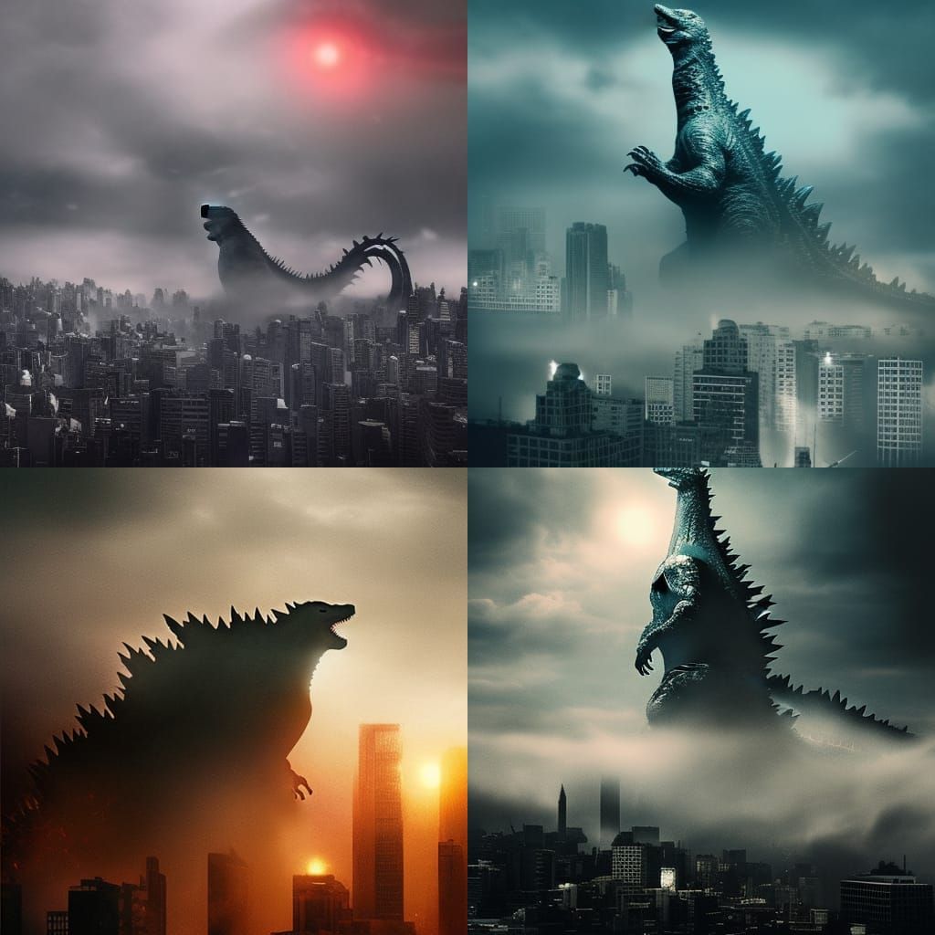 Godzilla Silhouette: Epic Fog War