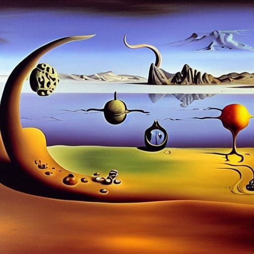 Surreal Discworld: A Melting Oil on Canvas