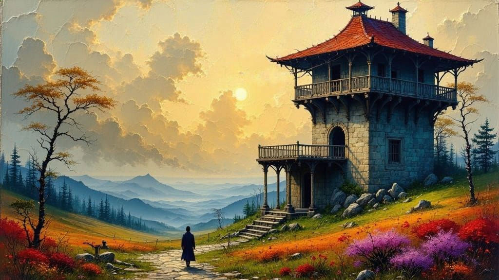 Rustic Watchtower Guardianship in a Vintage Landscape