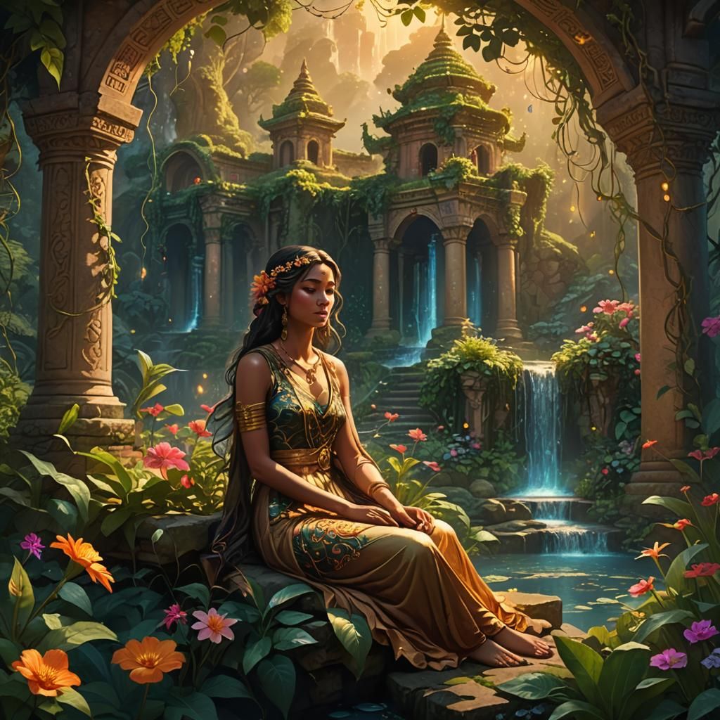 Dreamscape Garden Oasis in Surreal Style