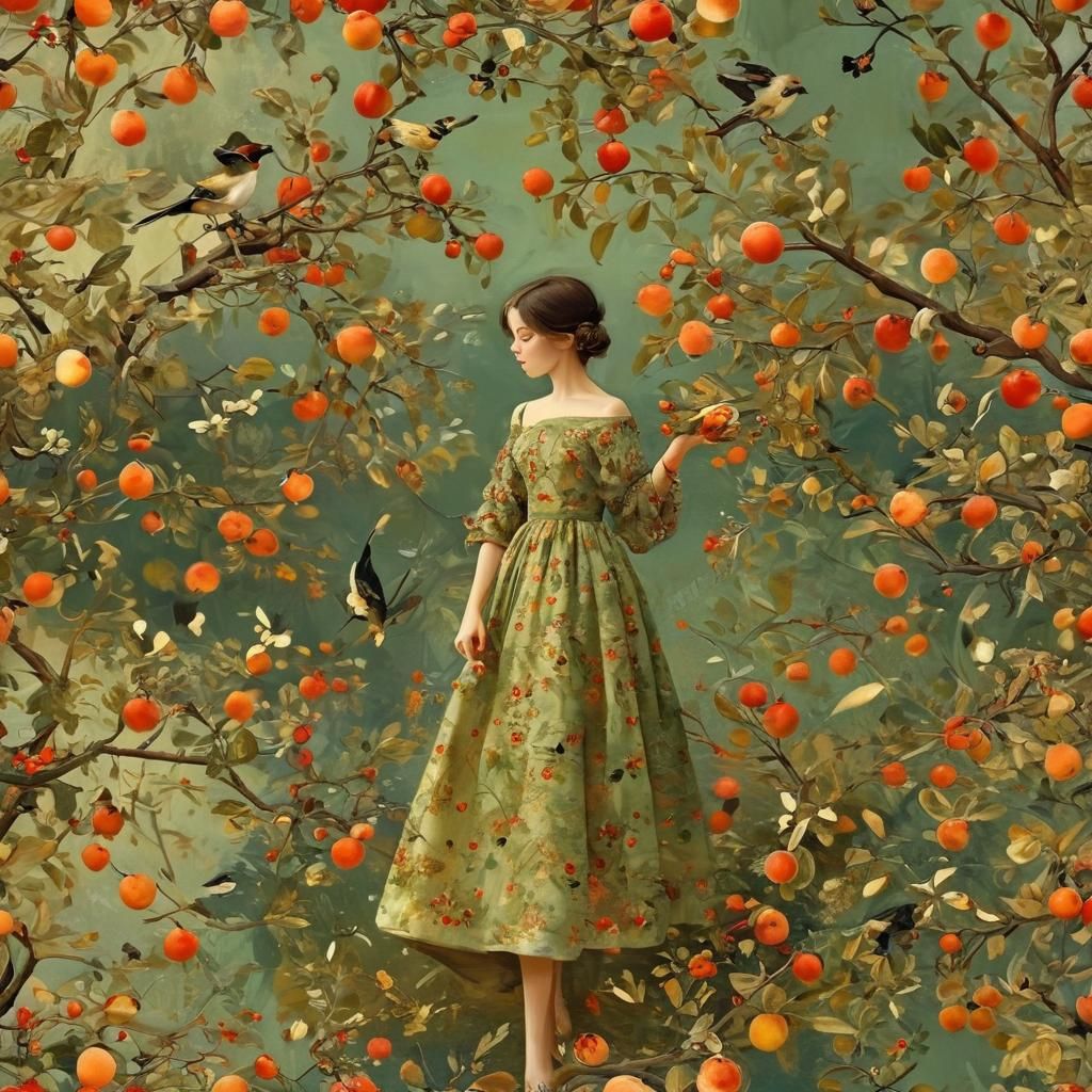 Autumn. Inspired by Gustav Klimt