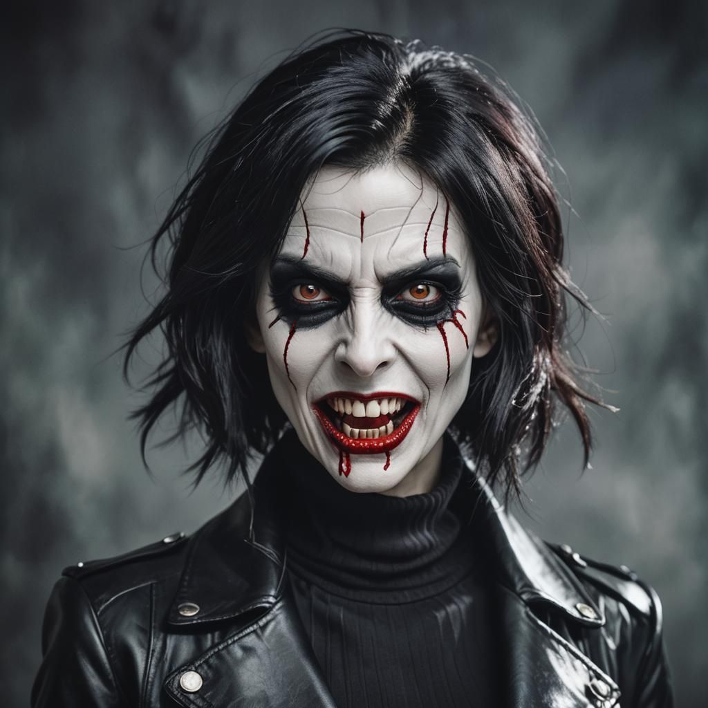 Macabre Vampire Portrait Inspired by Classic Horror