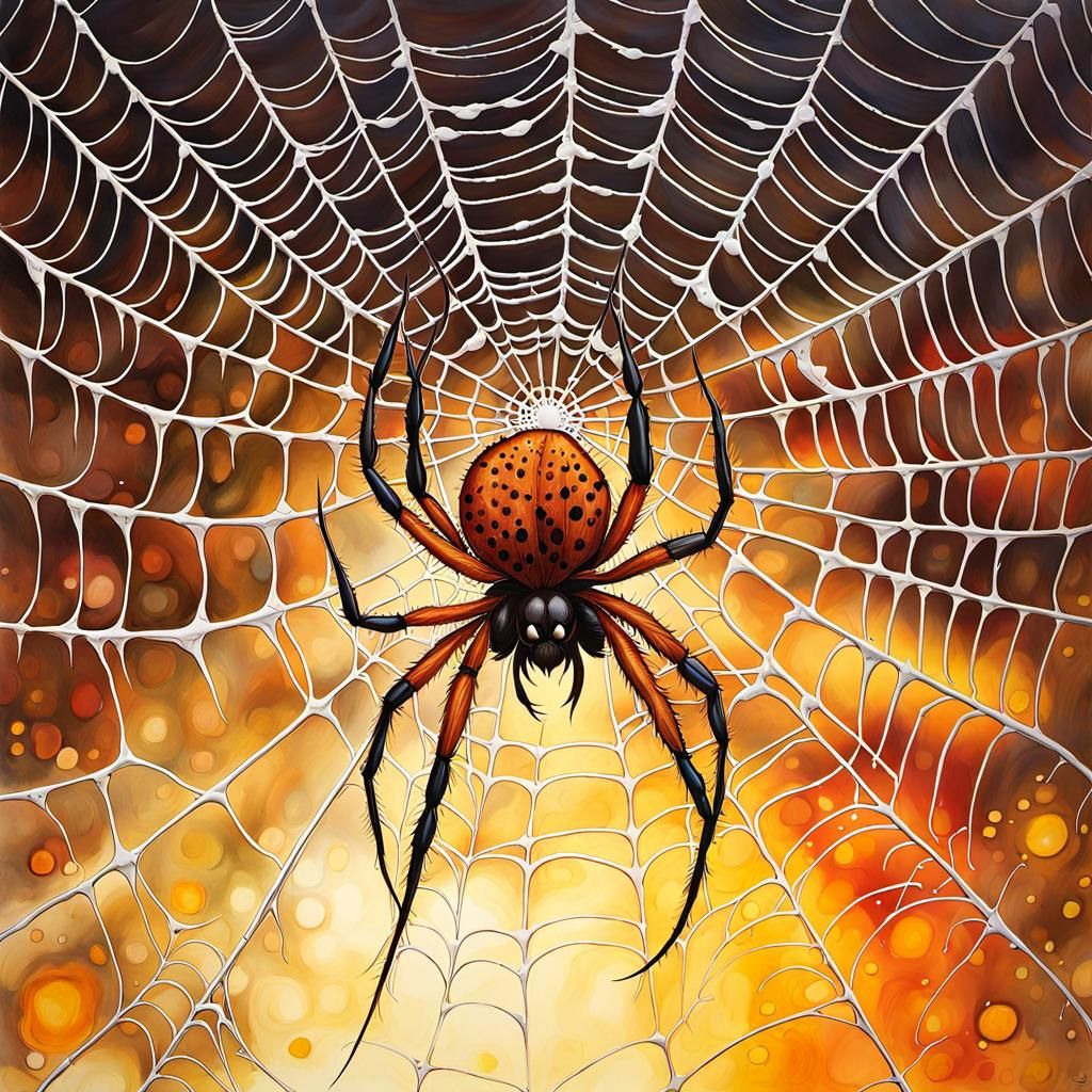 Spiderweb with Dew: Akira Toriyama Style