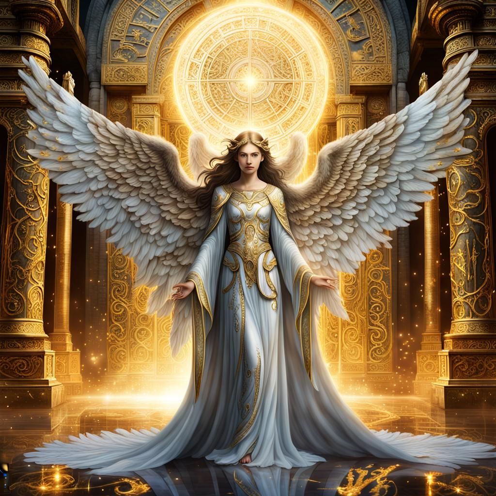 Angel at Hades' Gate in Dreamlike Style