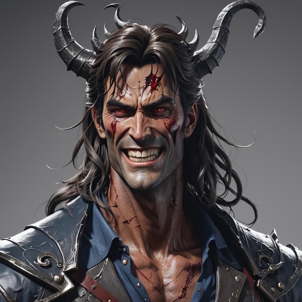 Evil Anime Demon: Ash Williams in 3D