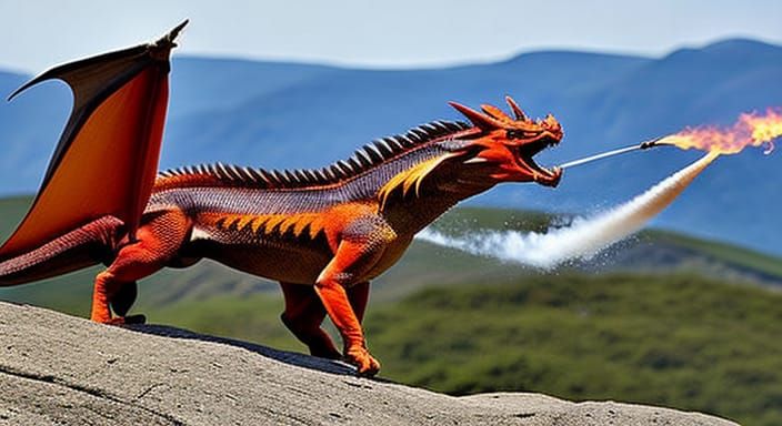 Majestic Fire-Breathing Dragon